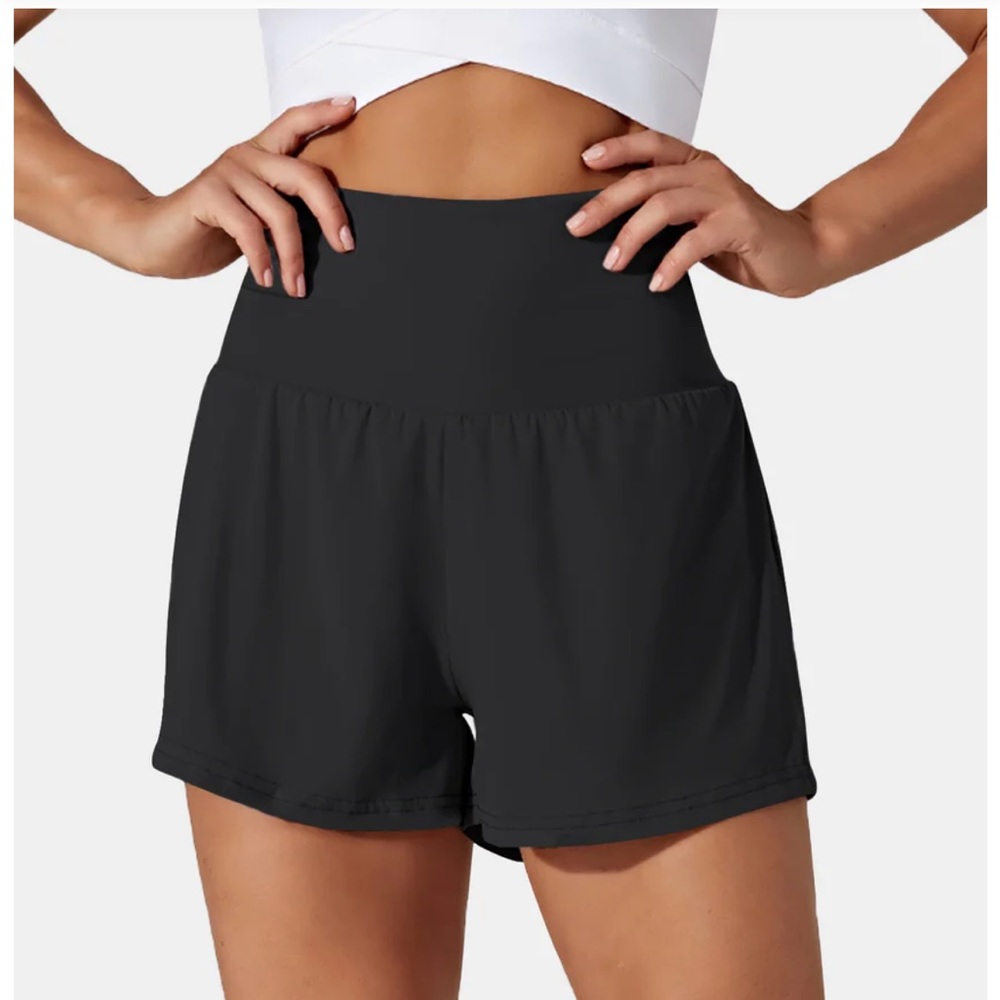 HALARA Black Back Pocket Plus Side Hidden Pocket 2-in-1 Gym Shorts 3" *1